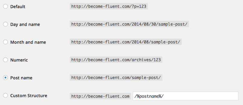 WordPress Permalinks